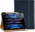 DTTO iPad Pro 12.9 6th / 5th / 4th / 3rd Generation Case 2022/2021/2020/2018, Premium Leather Folio Stand Cover with Built-in Apple Pencil Holder -Auto Wake/Sleep and Multi Viewing Angles,Blue