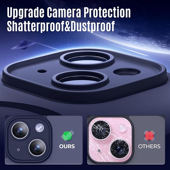 Symcele Designed for iPhone 15 Plus Case, Compatible with MagSafe, with Privacy Screen Protectors X2, [Camera Protection] [15FT Military Drop Protection] Shockproof Phone Case, 6.7", Deep Blue