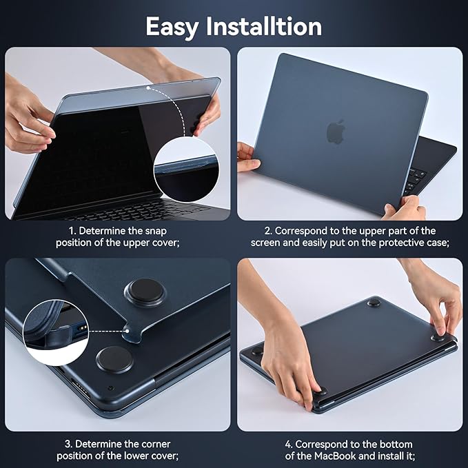 BlueSwan for MacBook Air 13 inch Case, M5 M4 M3 M2 2026-2022 A3449 A3240 A3113 A2681, 100% Match Official Color, Scratch Resistant, Easy to Snap on, Air 13.6 Hard Shell Protective Laptop Cover