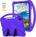 Kids Case for iPad Air 13 inch M4/M3/M2 (2026/2025/2024) with Pencil Holder/Shockproof Handle/Kickstand/Slim Lightweight Soft EVA Foam Folio Stand Tablet Protective Girls Boys Cover, Purple