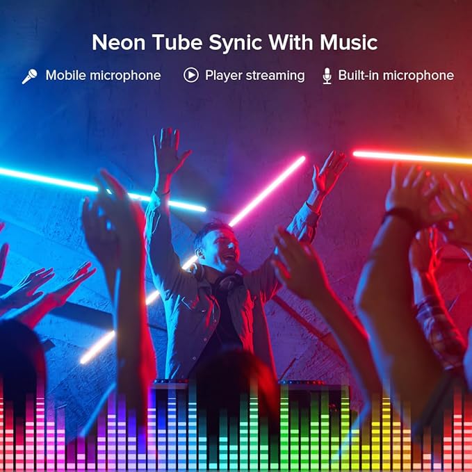 BTF-LIGHTING 13.1FT WS2811 WS2812B IC RGB DC5V 360 Degree Round Reticulate Chasing Color Neon LED Strip Kit Bluetooth Controller Flexible Silicone IP67 Waterproof Rope Light for Home Decor(No Adapter)