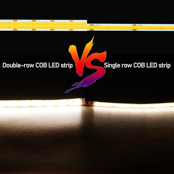 GOMING 32.8ft(10M) 24V Double Row COB LED Strip Light Natural White 4000K 6000LED CRI 93+ 20000lm Uniform Glow Dotless IP20 Not Waterproof Flexible LED Tape Lights for DIY Home Decor(No Power Supply)