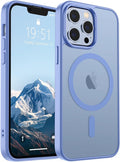 SUPFINE Magnetic for iPhone 13 Pro Max Case (Compatible with MagSafe) (Military Grade Drop Protection) Slim Translucent Matte Shockproof Phone Cover,Blue Purple