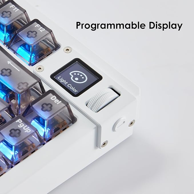 Akko MOD007 V5 HE Wired Rapid Trigger Gaming Keyboard Quick Release Aluminum Wired Keyboard with Personalized Screen Aluminum Plate White, Astrolink Switch