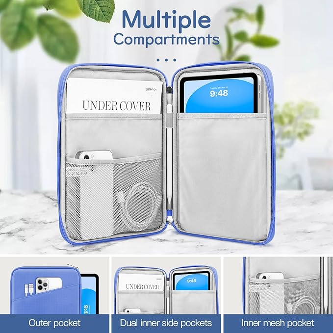 Dadanism 9-11" Tablet Sleeve Bag Carrying Case for iPad (A16) 11th Gen 11", iPad 10th Gen 10.9" Air 5/4, iPad Air M4/Pro 11", iPad 9/8/7th, Galaxy Tab A11+ Plus 11", Remarkable 2 10.3", Periwinkle