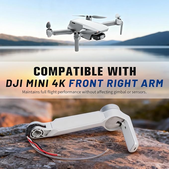 Mini 4K Drone Motor Arm Assembly Replacement Front Right Arm, Compatible with DJI Mini 4K Spare Parts
