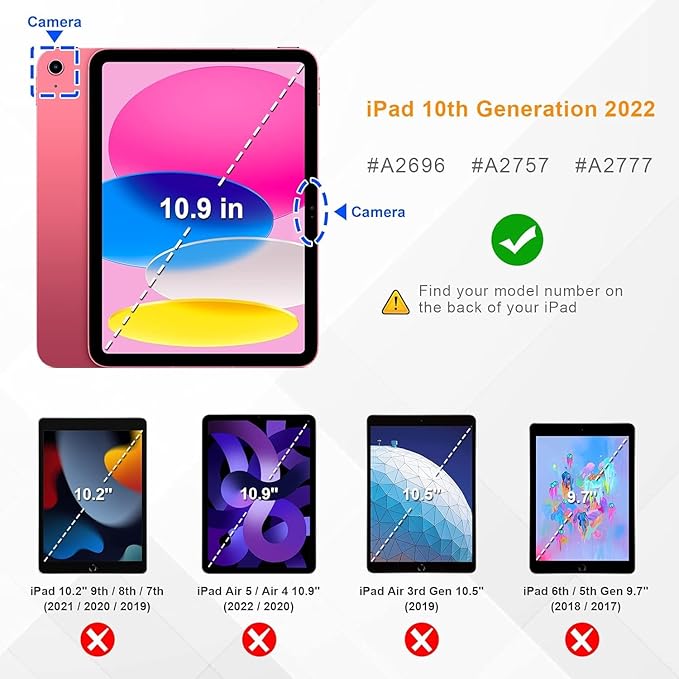 Case for iPad 6th / 5th Generation (2018 2017 Model, 9.7 Inch), iPad Air 2 (9.7 Inch) with Pen Holder & Card Slots, Premium PU Leather Flip Folio Kickstand Case - Gradation