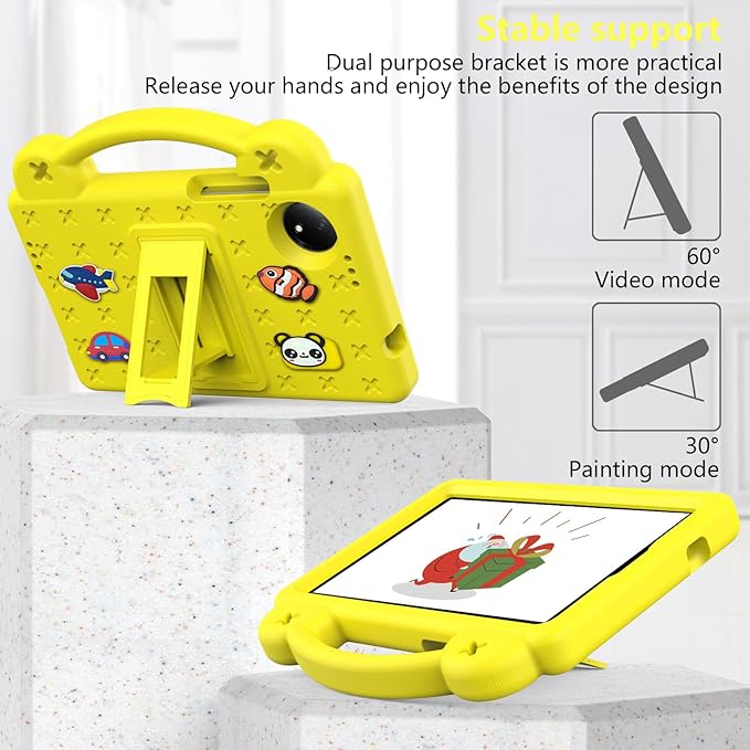 AKABEILA Compatible with Doogee U11/U11 Pro 2025 11 inch/Tab G6/Tab G6+ 11 inch/Infinix Xpad 20 2025 inch/Umidigi G7 Tab Pro 2024 11 inch Tablet Case, Shoulder Strap & Stand Handle Yellow
