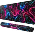 Rcege Large Mouse Pad for Desk - Gaming Mouse Pad with Stitched Edges, Anti-Slip Base for Keyboard and Mouse(Dazzle Red, 23.6L x 11.8W inches)