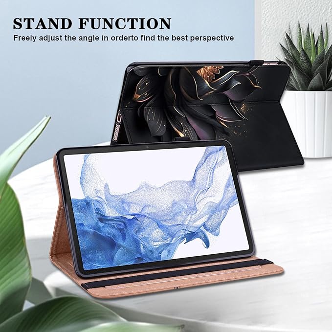 Case for iPad mini 5 (2019)/ iPad mini 4 / iPad mini 3/2/1 Case,PU Leather Flip Stand Card Slots Shockproof Cover with Pencil Holder - Purple Lotus