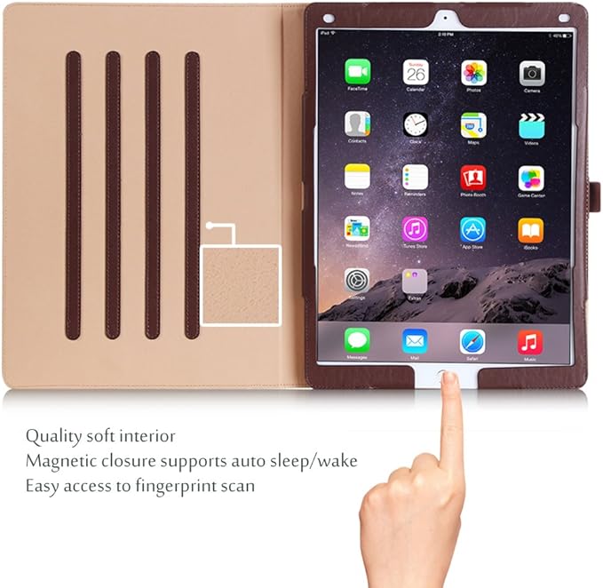 ProCase for iPad Pro 12.9 2017/2015 Case (1st & 2nd Generation), Stand Folio Case Cover for iPad Pro 12.9 Inch (Old Model 2017/2015), with Multiple Viewing Angles, Pencil Holder -Brown
