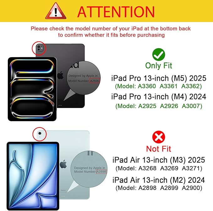 ProCase for iPad Pro 13 Inch Case M5 2025/ M4 2024, Smart Cover iPad Pro M5 M4 Case 13 Inch, Slim Stand Translucent Hard Shell Back, Supports Touch ID, Auto Wake/Sleep -Darkblue