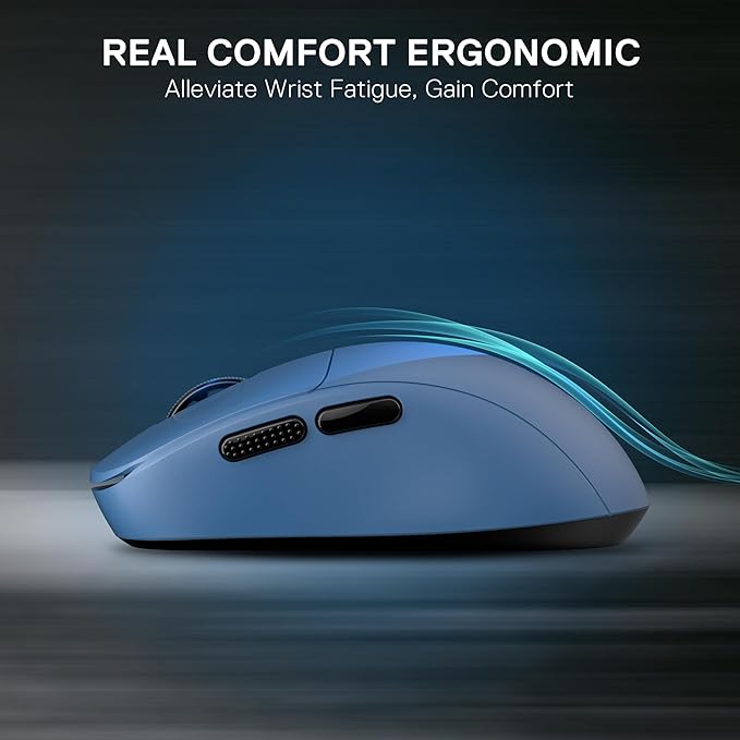Redragon M817 Wired Gaming Mouse, 24000 DPI Optical Mice with 5 Programmable Buttons & Ergonomic Design, 37G Ultra Lightweight, Software Supports DIY Keybinds, Blue