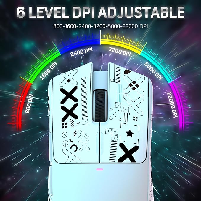 MAGIC-REFINER Attack Shark X11 59g Superlight Wireless Gaming Mouse with Grip Tape, RGB Charging Dock，BT/2.4G Wireless/Wired Pc Mouse, 22000 DPI,5 Programmable Buttons for Pc/Mac(White)
