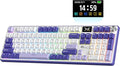 RK ROYAL KLUDGE S104 Wireless Mechanical Keyboard w/Screen & Knob, Full Size Gaming Keyboard with 8000mAh Battery, RGB Backlit Hot Swappable Pre-lubed Switches, Creamy Sounding Computer Keyboards