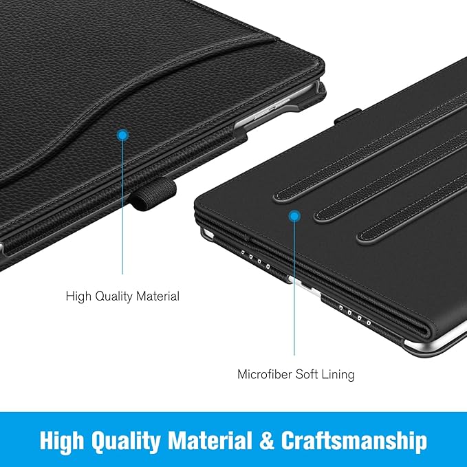 Fintie Case for iPad Pro 9.7 Inch 2016 Release Tablet- [Corner Protection] Multi-Angle Viewing Folio Smart Stand Back Cover with Pocket, Pencil Holder, Auto Wake/Sleep, Black