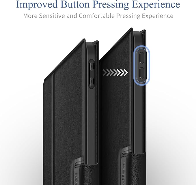 Antbox for iPad Pro 11 Inch Case M5 2025/M4 2024, Premium Vegan Leather, Supports Pencil Pro and Pencil (USB-C), Auto Sleep/Wake Function, Built-in Pencil Holder (Black)