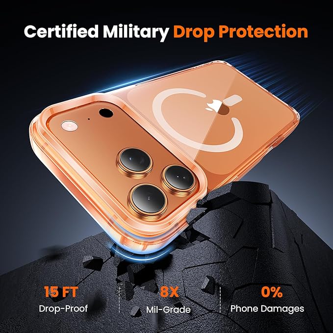 toushion 3 in 1 for iPhone 17 Pro Max Case Clear,Fits MagSafe, Not Yellowing, Screen Protector*1 Camera Lens Protector*1, Military-Grade Protection for Phone Cover 6.9 inch