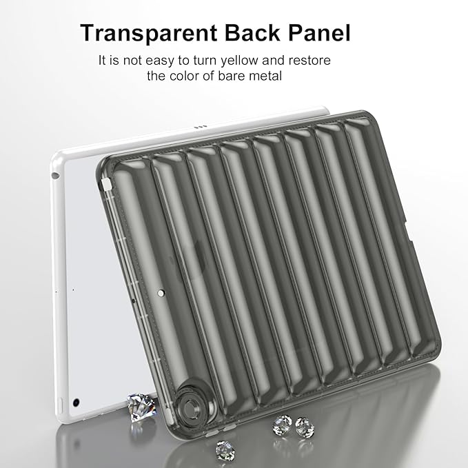 Case for iPad 9th/8th/7th Generation 10.2 inch 2021/2020/2019, Clear Shockproof Soft TPU Back Cover Silicone Bumper Anti-Yellowing Slim Lightweight Protective Shell for iPad 10.2 inch, Gray