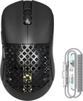 MAMBASNAKE M2 Carbon Fiber Wireless Gaming Mouse, PAW3395PRO 40K DPI, 1K Polling Rate 41g Ultralight Tri-Mode Ergonomic PC Mice, Cloud Driver AI Driver for PC/Mac/Win,Black&Tape