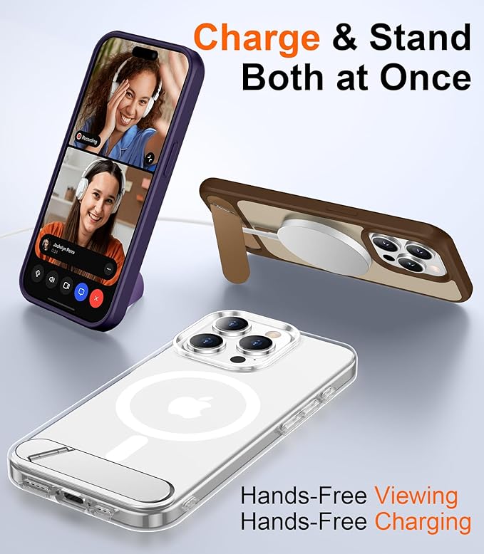 Magnetic Compatible with iPhone 15 Pro Case, [Built-in Invisible Kickstand][Compatible with MagSafe] [Military Grade Shockproof] Slim Thin Phone Case for iPhone 15 Pro 6.1"