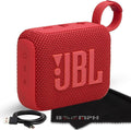 JBL Go 4 Portable Bluetooth Wireless Speaker, IP67 Waterproof and Dustproof Built-in Battery - Red - Boomph's Comprehensive Ultimate Performance Cloth Solution for Your On-the-Go Sound Experience