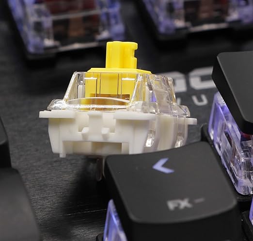 Gateron 70Pcs Pre lubed G pro V3.0 MX Mechanical Gaming Keyboard Split Tactile 50gf Switches,POM Stem Linear RGB SMD Switches 3 pin (Yellow)