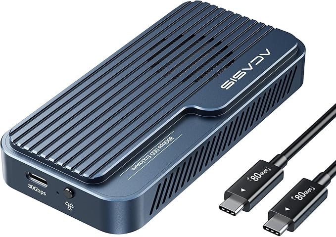 ACASIS 80Gbps M.2 NVMe SSD Enclosure, with Cooling Fan, Compatible with Thunderbolt5/USB4 V2.0, Back Compatible with Thunderbolt4/USB4 V1.0, USB3.2/3.1/3.0 (TB501 Pro)(Phantom Gray)