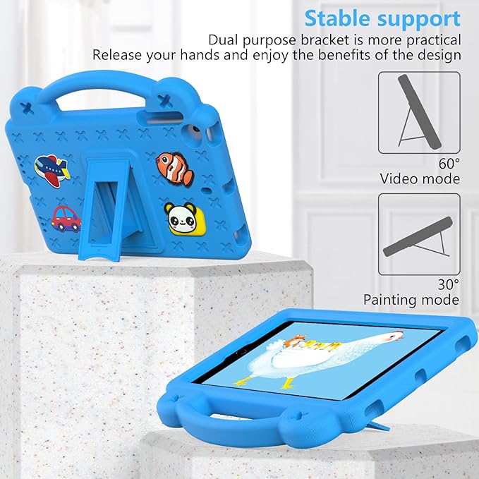 AKABEILA Compatible with Apple iPad mini 1/2/3/4/5 Tablet Case, Lightweight Shockproof Protective Case with Stand Handle for Girl Kid Gift Sky Blue
