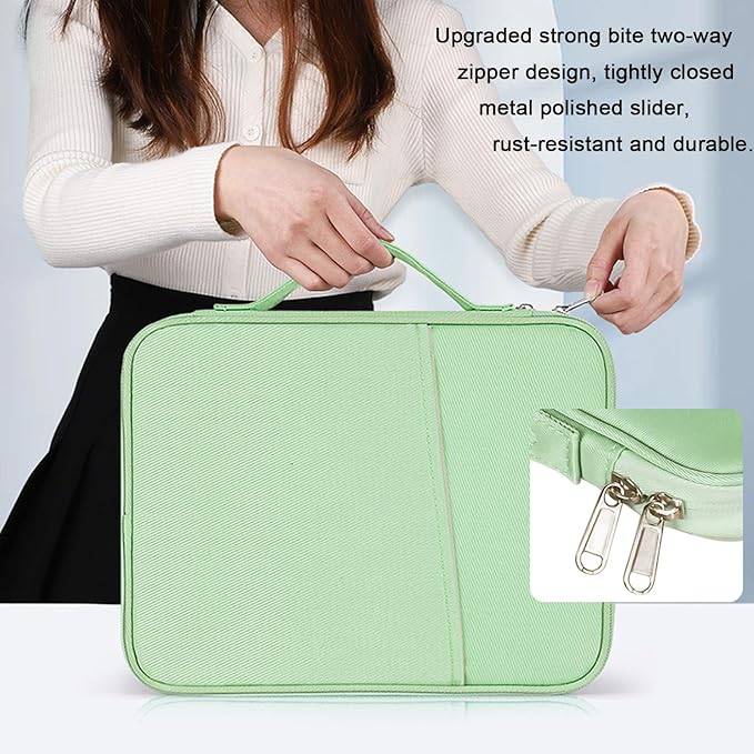 iPad Pro 12.9 Sleeve Carrying Case, Padded Tablet Bag for iPad Pro 13-in (M4), iPad Air 13-in (M2), Surface Pro 9/8, 12.4” Galaxy Tab S8+/S9+ (Mint Green-12.9)