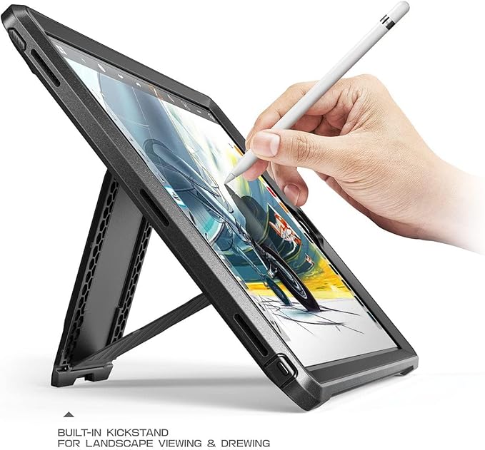SUPCASE Unicorn Beetle Pro Series Heavy Duty Full-Body Protective Rugged Case with Kickstand for 12.9-Inch Apple iPad Pro (2017 Release), Black