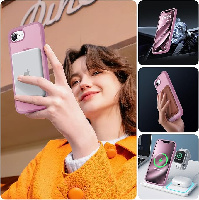 TOCOL for iPhone 17e Case, Compatible with Magsafe, Military Drop Protection, Slim Translucent Matte Shockproof for iPhone 17 e Case 6.1 inch (Lilac Purple)