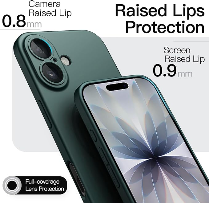 JETech Magnetic Slim Case for iPhone 17 6.3-Inch, Compatible with MagSafe, Ultra-Thin Lightweight Minimalist Phone Cover with Matte Finish and Full Camera Lens Protection (Midnight Green)
