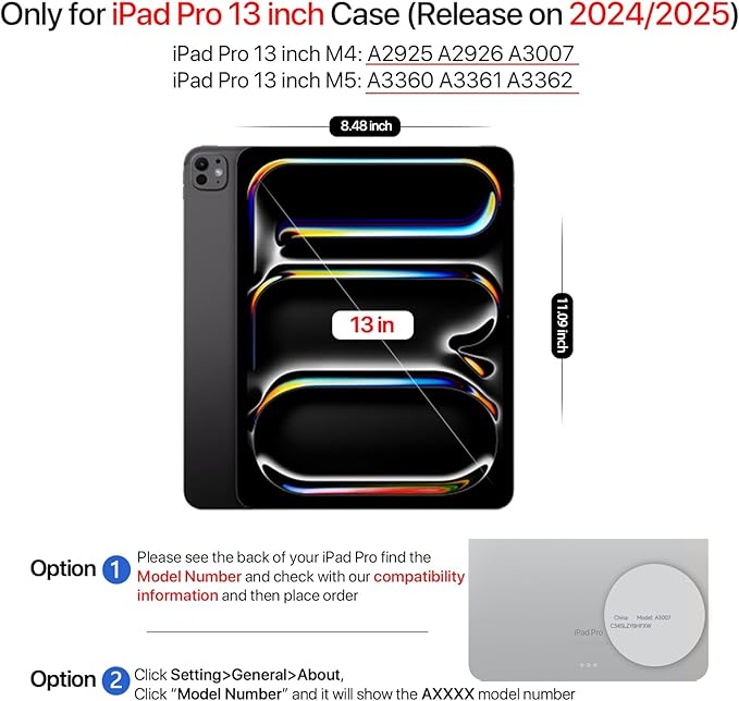 for iPad Pro 13 inch Case M5/M4 (2025/2024), Multi-Angle Y Fold Stand Magnetic Premium PU Leather Full Protective Case with Hidden Pencil Holder (Cream White)