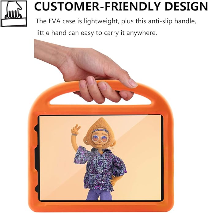Kids Case for iPad Pro 11-inch 4th/3rd/2nd Generation(2020-2022), Techcircle Child Shockproof EVA Protective Handle Stand Case for iPad Air 5/Air 4 10.9", Support Pencil Charging, Orange