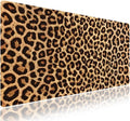 Extra Large Gaming & Office Mouse Pad (31.5" x 11.8") – Vintage Retro Leopard Print, Premium Anti-Slip XXL Desk Mat with Durable Stitched Edges
