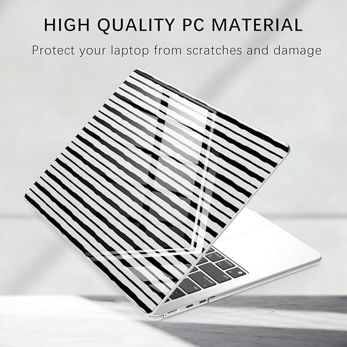 Compatible with MacBook Pro 14 inch Case M5 M4 M3 M2 M1 Pro/Max 2026-2021 A3427 A3426 A3434 A3112 A3185 A3401 A2918 A2992 A2779 A2442, Cute Black Stripe Hard Shell Clear Cover