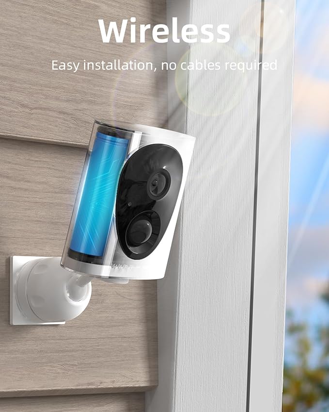 VIRTAVO VistaFlask 2K Security Cameras Wireless Outdoor, Battery Powered, AI Motion Detection, for Home Security, Starlight Lens for Colorful Night Vision, Weatherproof, Cloud/SD Storage 2Pack