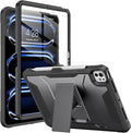 Soke Case for iPad Pro 11 Inch (M5) 2025/ (M4) 2024, with Built-in Screen Protector & Kickstand, Rugged Full Body Heavy Duty Protective Cover with Pencil Holder - Black