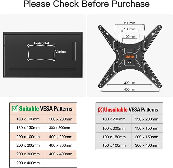 ELIVED Outdoor Long Arm TV Wall Mount for Most 26-65 Inch TVs, 37.4 Inch Long Extension TV Mount Swivel and Tilt, Max VESA 400x400mm, Full Motion Weatherproof Wall Mount tv Bracket Holds up to 77 lbs.