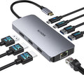 USB C Docking Station 3 Monitors, MOKiN USB C Docking Station with 2 HDMI, 4K DisplayPort, 1Gbps Ethernet, 100W PD Charging, 3 USB A/C 3.0, Multiport Adapter for Dell/HP/Lenovo/Surface
