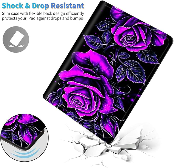 for Amazon Kindle Fire Max 11 (13th Generation, 2023 Release) 11" Tablet Case, Slim Kickstand Stand Leather Smart Cover with Auto Wake/Sleep, Purple Rose 01