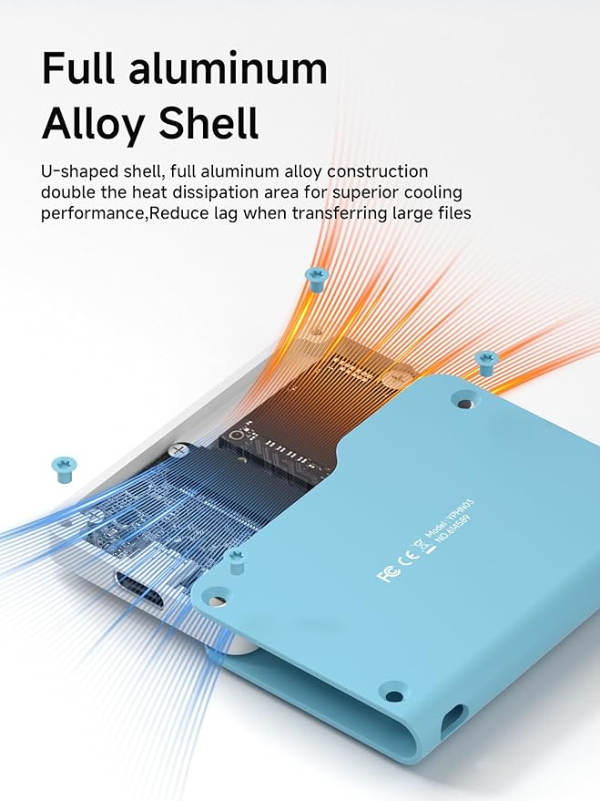 Hagibis SSD Enclosure, Folder Style USB 3.2 Gen2 10Gbps to NVMe PCI-E M.2 SSD Case, M.2 External Hard Drive Enclosure for MacBook Laptop iPad Android iPhone 17 Pro Max (Yellow only 2230)