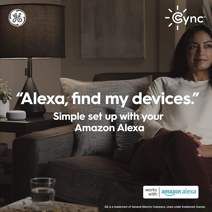 GE CYNC Smart LED Light Bulbs, Color Changing, Bluetooth Enabled, Christmas Lights and Holiday Décor, Compatible with Alexa and Google (2 Pack)