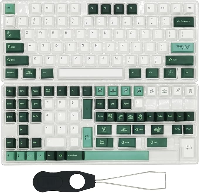 Guffercty kred Custom Cherry Profile Keyboard keycap Set 144-Key Keycaps 60 Percent Sub-Dye for Mechanical Keyboards (Botanical)