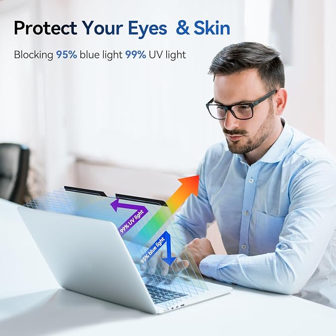 Magnetic Anti Blue Light Screen Protector for MacBook Pro 14 Inch (2021-2026,M1, M2, M3, M4, M5 Pro/Max), Removable MAC 14.2" Blue Light Filter , Bubble-Free Install, Eye Protection Glare Laptop Screen Protector