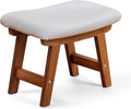 Sosola Foot Stool with Leather Cover,Foot Rest Made of Wooden for Couch,Bench,Sofa,Under Office Desk
