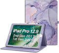 Fintie Multi-Angle Case, 2017/2015 iPad Pro 12.9 inch (Old Model) 1st & 2nd Gen Case - [Corner Protection] Folio Stand Cover with Pencil Holder & Pocket, Auto Wake/Sleep, Lilac Marble