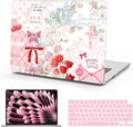 B BELK Compatible with MacBook Air 13 inch Case M5 2026-2022 M4 M3 M2 A3449 A3240 A3113 A2681, Plastic Hard Shell+Keyboard Cover+Screen Skin for MacBook Air 13.6 inch Case, Love Faith Pink Collage