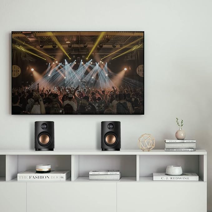 HiVi-Swans OS-10 HiFi Stereo Speakers, Bluetooth 5.0 Active Computer Bookshelf Speakers - 4'' Dynamic Woofer, Powered Desk Speakers 62w RMS with Touch Control for PC/Phone/TV - Black